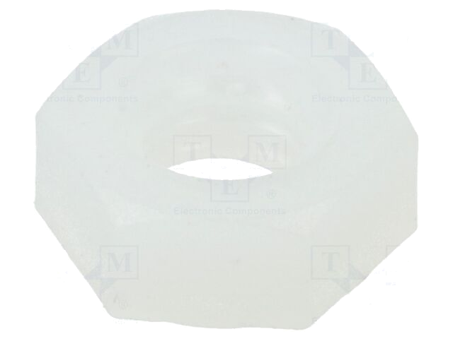 Moer; zeskantig; M4; 0,7; polyamide; natuurlijk Moer; zeskantig; M4; 0,7; polyamide; natuurlijk